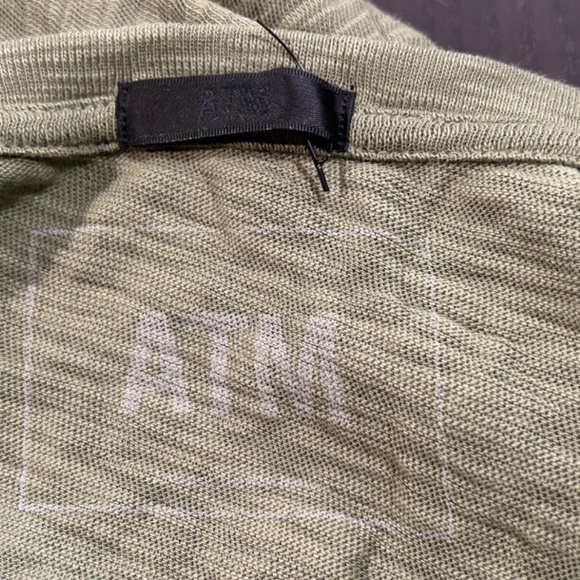 NWOT ATM Anthony Thomas Melillo Slub Jersey Classic V-Neck Tee Army Green Sz XL - Picture 5 of 10